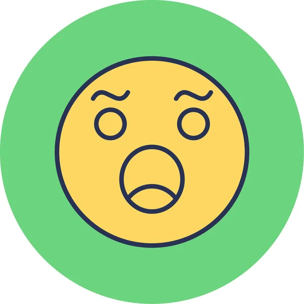 Ilustración Vectorial Emoji Shocked Icono — Vector de stock