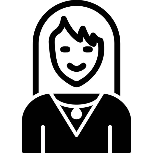 Frau Web Symbol Einfache Illustration — Stockvektor