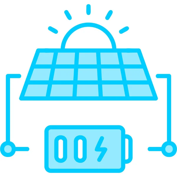 Soleil Panneau Batterie Alimentation Charge Charge Solaire Eco — Image vectorielle