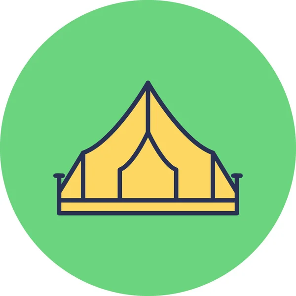 Campeggio Tenda Icona Vettoriale Illustrazione — Vettoriale Stock