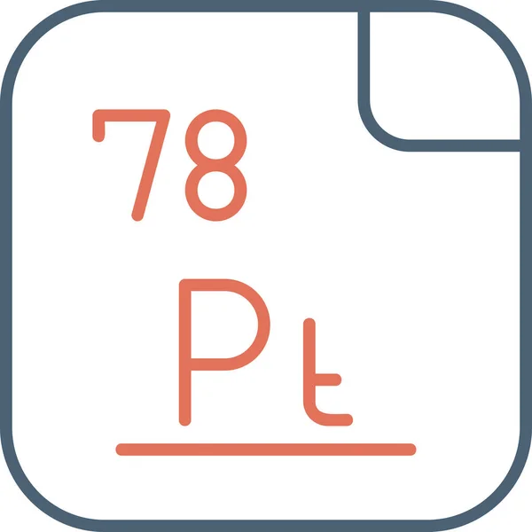 Platino Mendeleev Icono Tabla Periódica — Archivo Imágenes Vectoriales