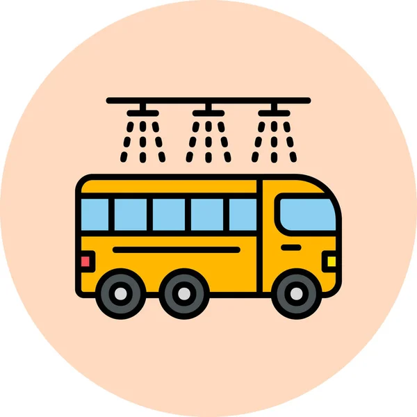 Lavagem Ônibus Ícone Moderno Ilustração Vetorial — Vetor de Stock