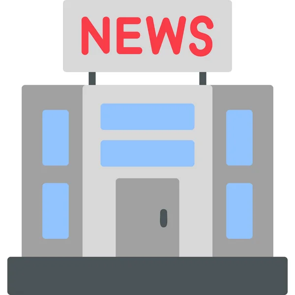 Grafisk Illustration News Office Byggnaden — Stock vektor