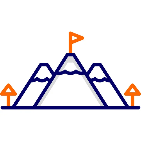 Pico Montanha Vetor Ícone Ilustração Estilo Plano Eps — Vetor de Stock