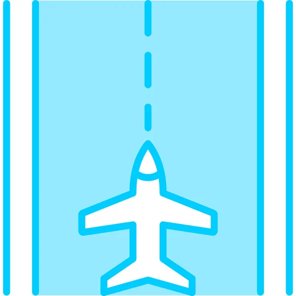 Αεροπλάνο Εικονίδιο Web Διάδρομο Απλή Απεικόνιση — Διανυσματικό Αρχείο