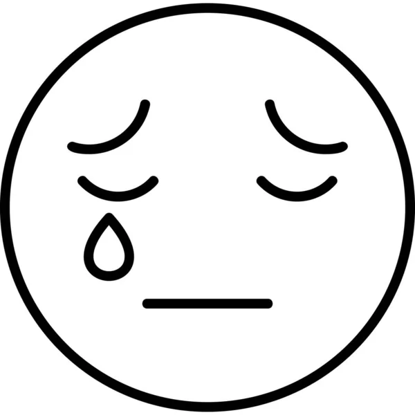 Crying Face Emoticon Icon Vector Illustration - Stok Vektor