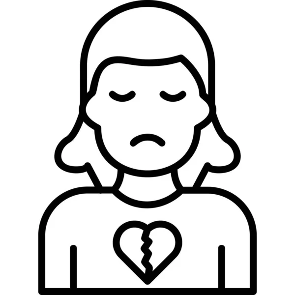 Kırık Kalp Ikonu Modern Tasarım Çizimi — Stok Vektör