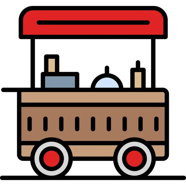 Carrello Del Cibo Icona Web Semplice Illustrazione — Vettoriale Stock