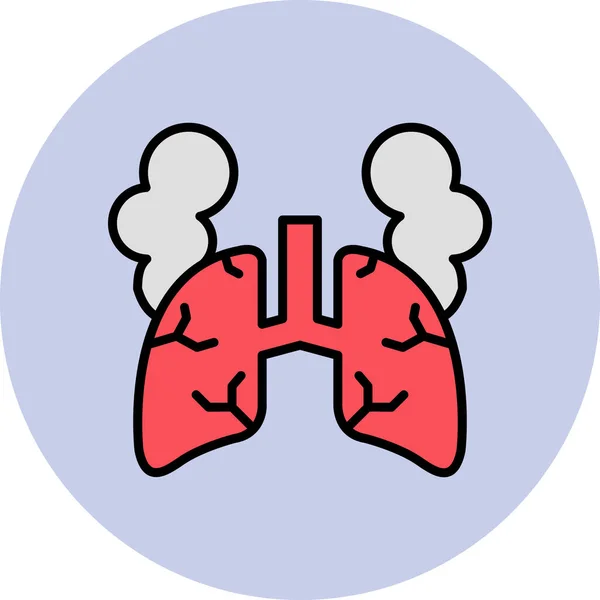 Poumons Icône Web Illustration Simple — Image vectorielle