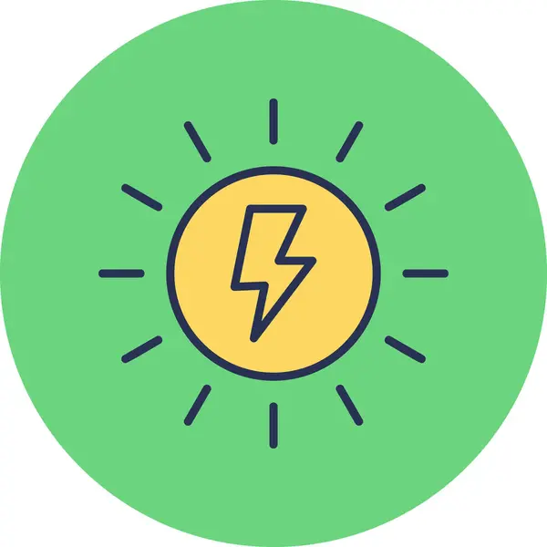Symbol Für Solarstrom Vektorleitung — Stockvektor