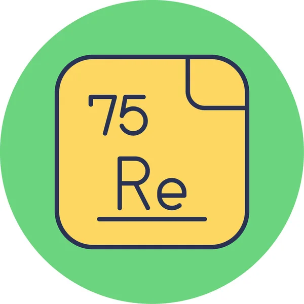 Rénium Kémiai Elem Mendeleev Periódusos Táblázat Ikon — Stock Vector