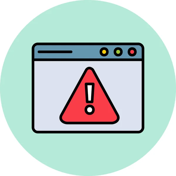 Web Warning Internet Web Browser Page — Stock Vector