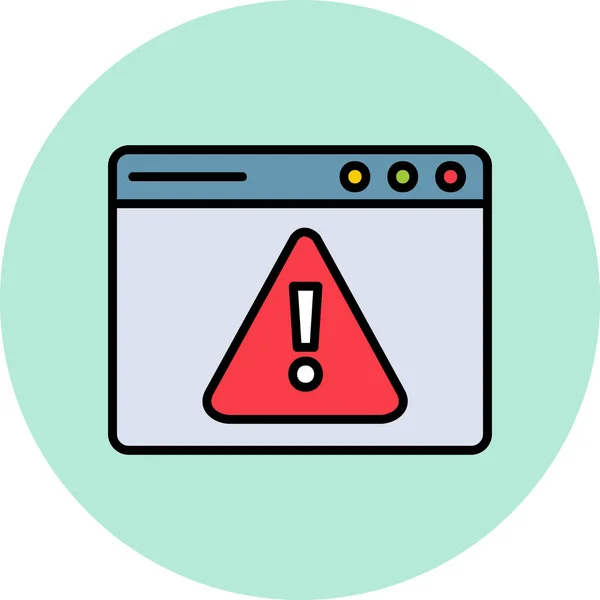 Web Warning Internet Web Browser Seite — Stockvektor