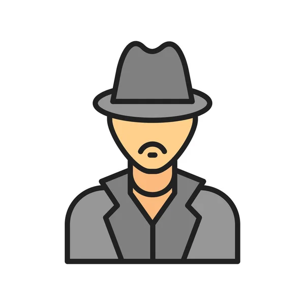 Homme Avec Chapeau Icône Design Illustration Vectorielle Eps10 Graphique — Image vectorielle