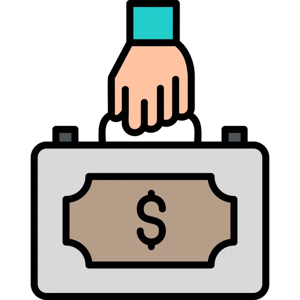 Abstract Money Icon Flat Design — Stock Vector