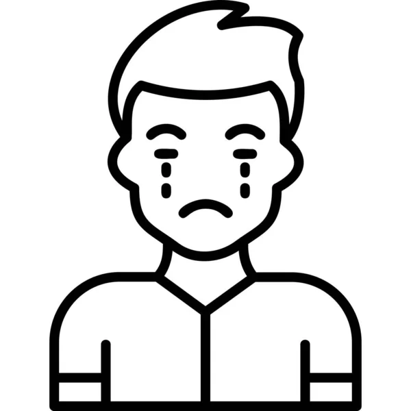 Man Face Tears Suffering Pain Sad Face Illustration — Stock Vector