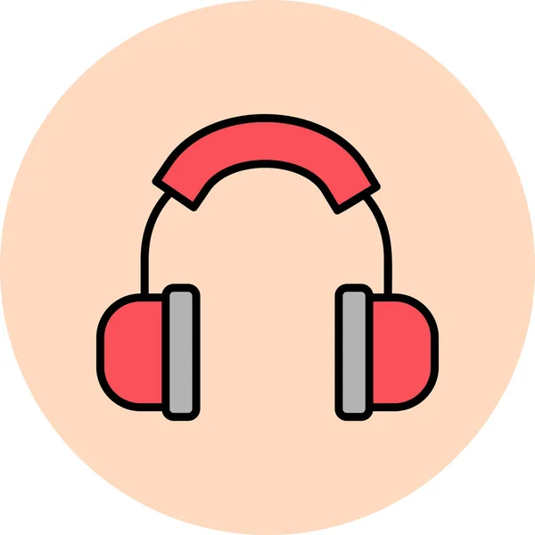 Auriculares Icono Web Ilustración Simple — Archivo Imágenes Vectoriales