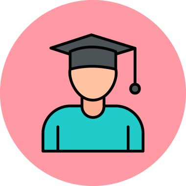 mezuniyet simgesi vektör illüstrasyonu