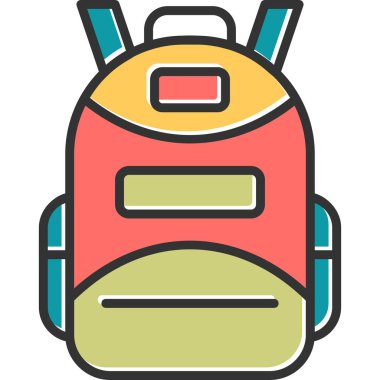 Sırt çantası. Web simgesi basit illüstrasyon