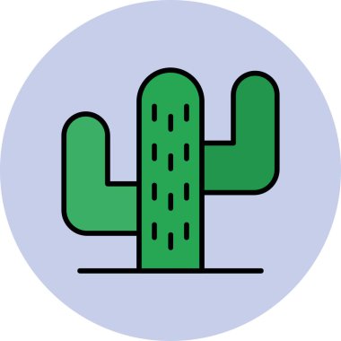 Kaktüs simgesi, modern tasarım illüstrasyonu