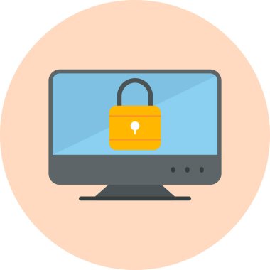 Güvenlik. Web simgesi basit bir illüstrasyon. Ekranı Kilitle
