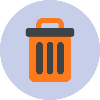 Çöp kutusu simgesi, vektör illüstrasyonu