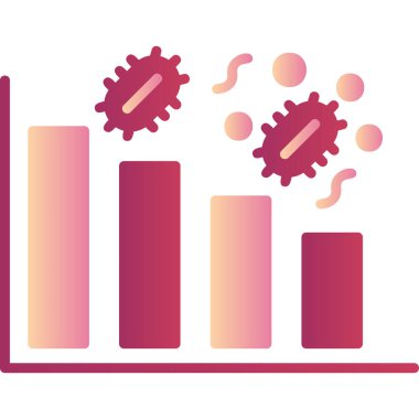 Grafik azalıyor. Web simgesi basit illüstrasyon