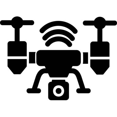 Drone simgesi, vektör illüstrasyonu basit tasarım