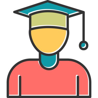 Mezun. Web simgesi basit illüstrasyon