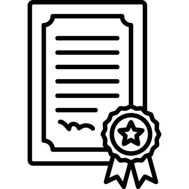 Sertifika. Web simgesi basit tasarım 