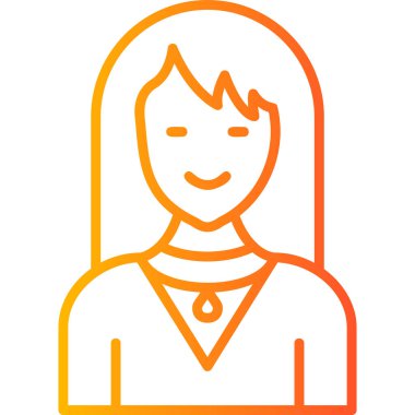 Kadın. Web simgesi basit illüstrasyon