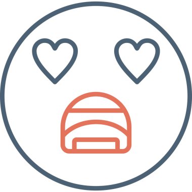 Şaşırmış emoji, web simgesi basit illüstrasyon