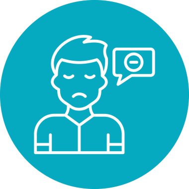 Negatif düşünce, modern simge, vektör illüstrasyonu 