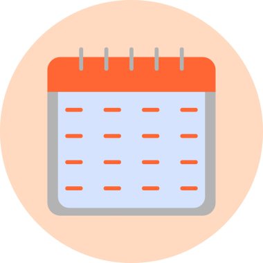 Takvim simgesi, vektör illüstrasyonu basit tasarım