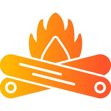 Kamp çadırı ikonu. Ağ için şenlik ateşi vektör simgelerinin izometrik çizimi