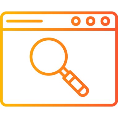 Web sitesi için arama simgesi, vektör illüstrasyonu. Tarayıcı Aranıyor