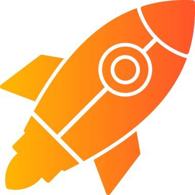 Roket. Web simgesi basit illüstrasyon