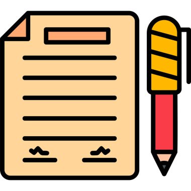 Contract icon, vector illustration simple design