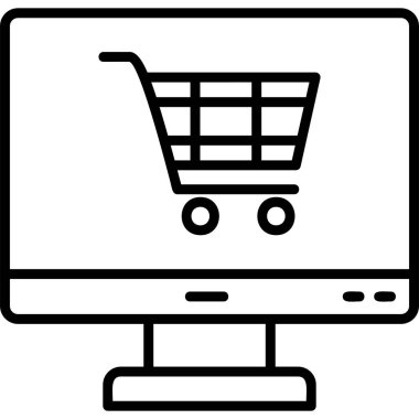 Alışveriş arabası. Çevrimiçi Depolama vektör çizimi