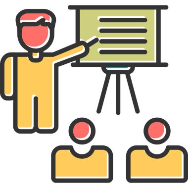 business Training, person at desk explaining strategy