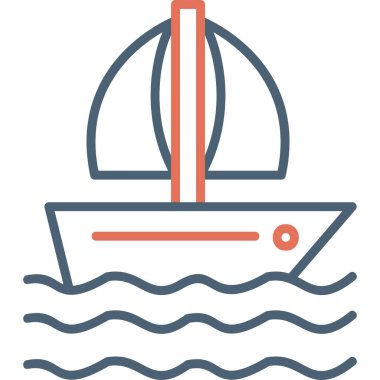 Tekne simgesi, modern tasarım illüstrasyonu