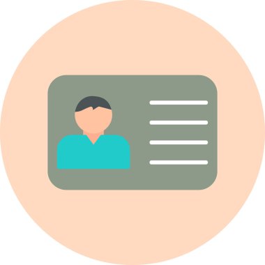 Kimlik kartı simgesi, vektör illüstrasyonu basit tasarım