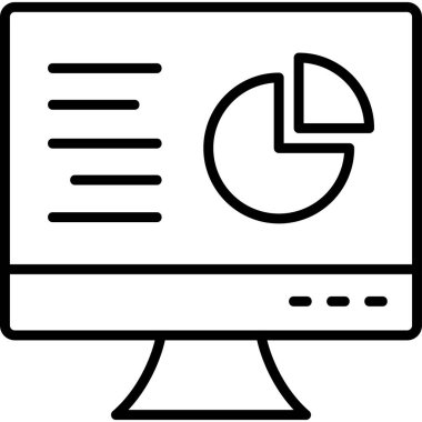 Çevrimiçi pasta grafiği simgesi, modern tasarım illüstrasyonu