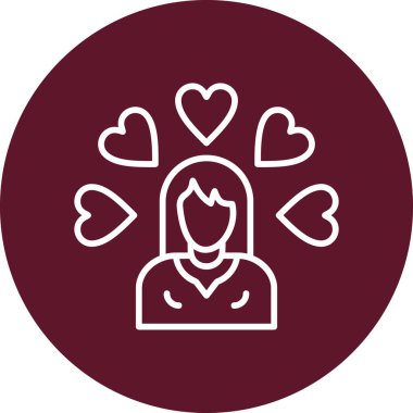 Sevilen kadın simgesi, modern tasarım illüstrasyonu