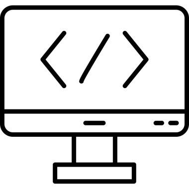 Bilgisayar. Web simgesi basit illüstrasyon