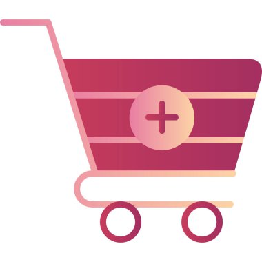 Alışveriş arabası simgesi, vektör illüstrasyonu