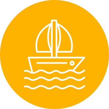 Tekne simgesi, modern tasarım illüstrasyonu