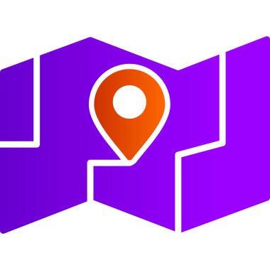 Harita simgesi, konum belirleyici sembol. düz dizayn.