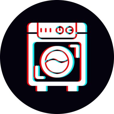 abstract washing machine, vector icon