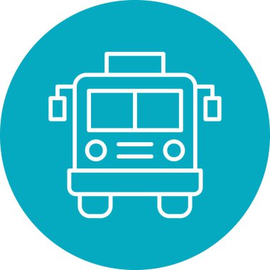 Otobüs simgesi, modern tasarım illüstrasyonu